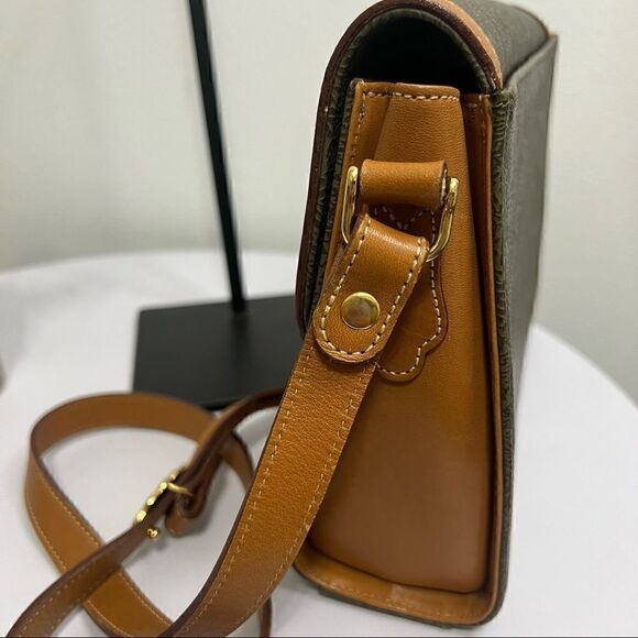 Nina Ricci Paris Crossbody Shoulder Bag Olive & Brown with Leaf Logo Vintage - Picture 7 of 9